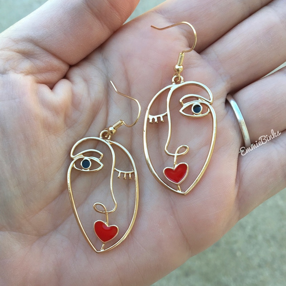✨3for$38 New Zara Artsy Picasso Vibe Abstract Artist Statement Drop Earrings - Picture 11 of 16